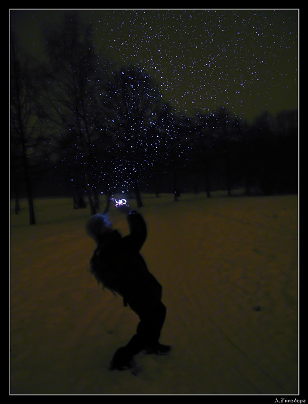 фото "Снимаем падающие снежинки" метки: пейзаж, зима, ночь