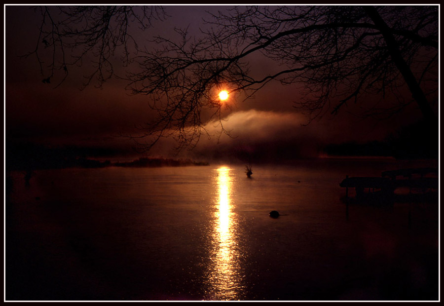 photo "Moonrisr Over Rainbow Lake" tags: landscape, winter