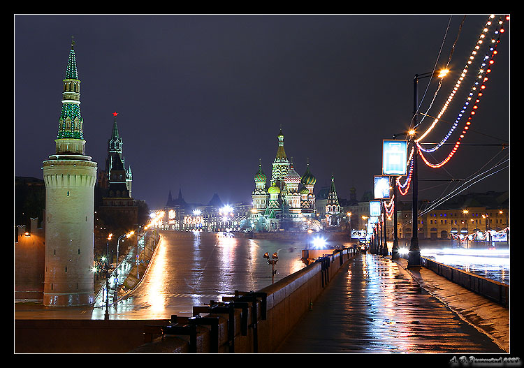 photo "Moscow. Night. Vasilevsky descent." tags: architecture, landscape, night