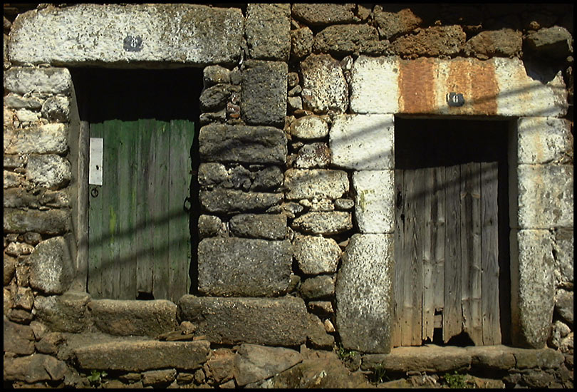 photo "Doors with cat entrance" tags: architecture, landscape, 