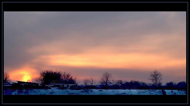 photo "Frosty winter evening." tags: landscape, sunset, winter