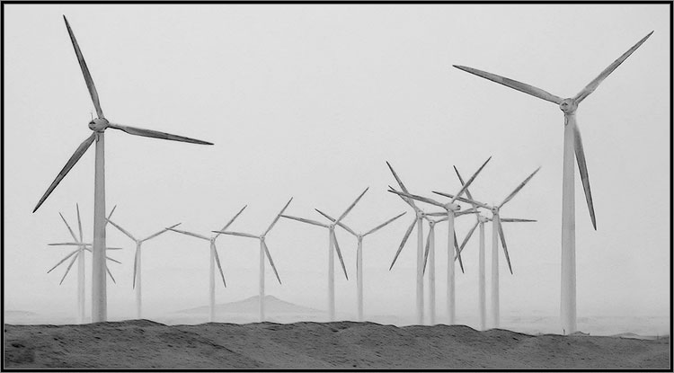 photo "Wind-driven generators" tags: travel, landscape, Africa, sunset