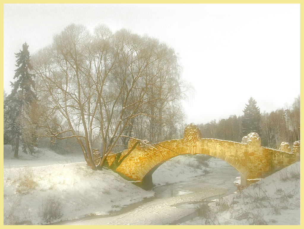 photo "Winter landscape with the bridge" tags: landscape, winter