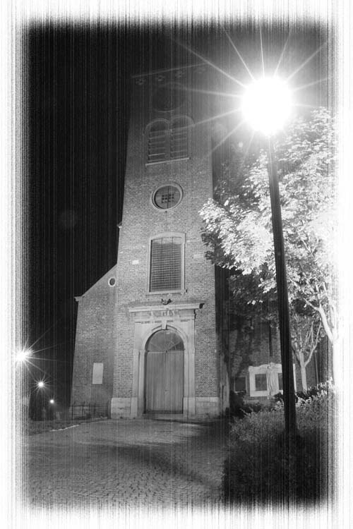 фото "abandon church" метки: черно-белые, пейзаж, ночь
