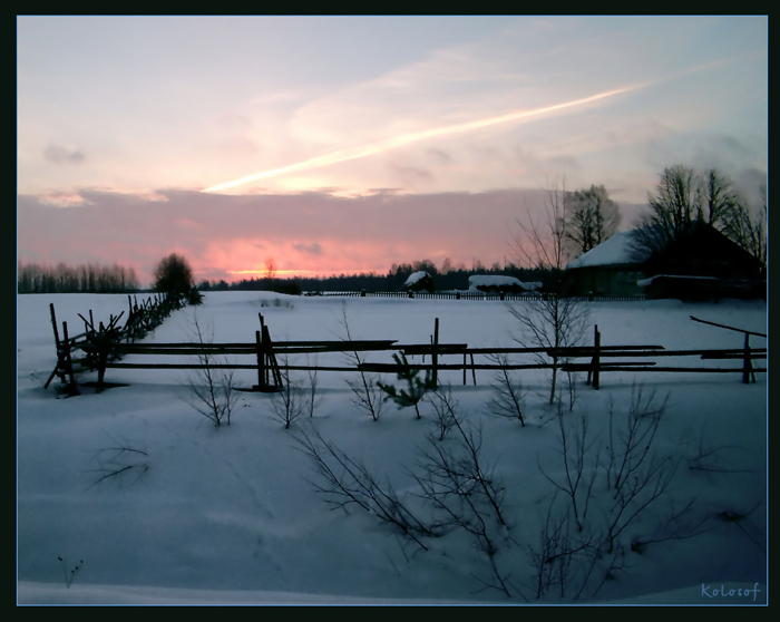photo "Rising (19.01.05)" tags: landscape, sunset, winter