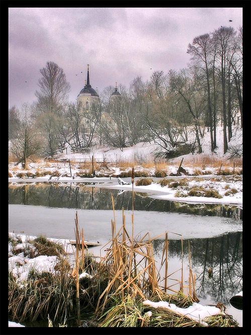 фото "Храм на черной реке (начало)" метки: пейзаж, зима