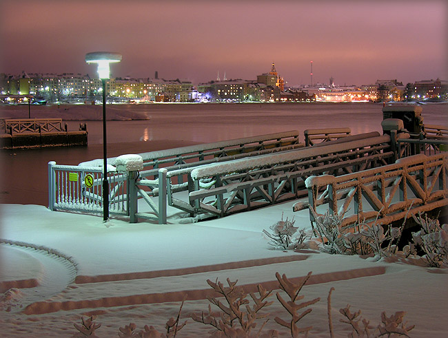 photo "Night winter pier" tags: architecture, landscape, night