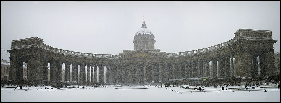 photo "The Kazan cathedral." tags: architecture, landscape, winter