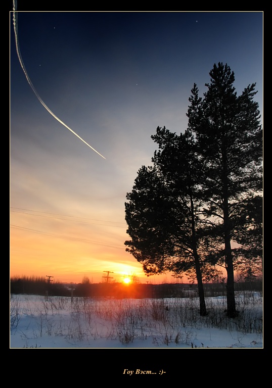 photo "Go West... :)-" tags: landscape, sunset, winter