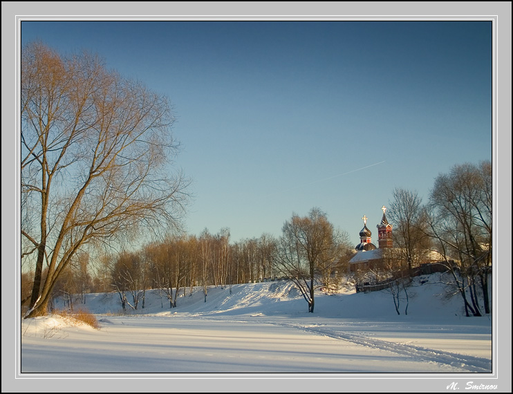 photo "On a slope of Sunday." tags: landscape, sunset, winter