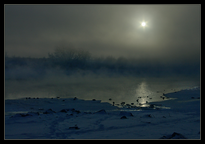 photo "Sunrise at Moskva-river" tags: landscape, sunset, winter