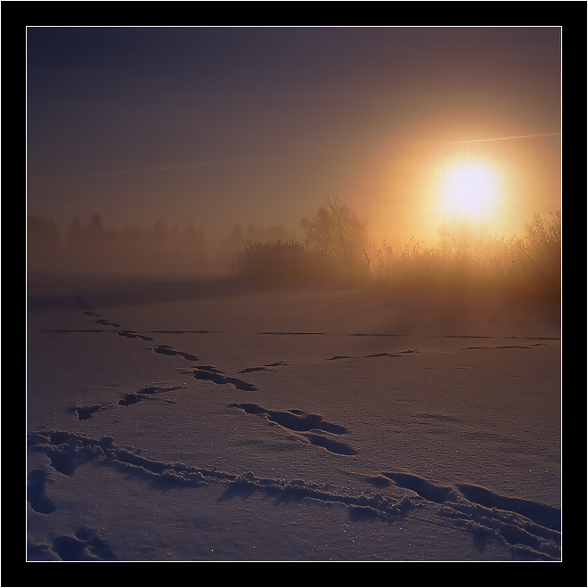 photo "On a dawn 2..." tags: landscape, sunset, winter