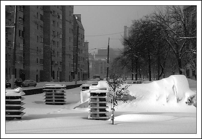 фото "грибы... (Зима в Москве!!!)" метки: архитектура, пейзаж, зима