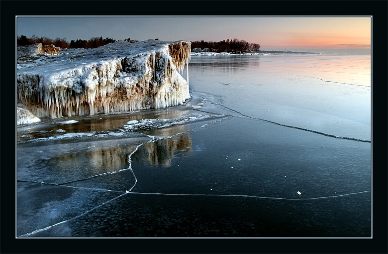 фото "Замерзшее озеро" метки: пейзаж, закат, зима