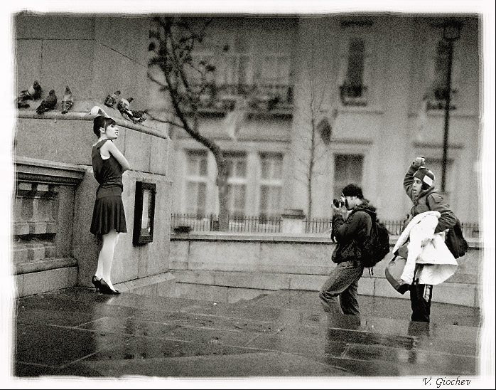 photo "Dreams on Trafalgar square" tags: black&white, 