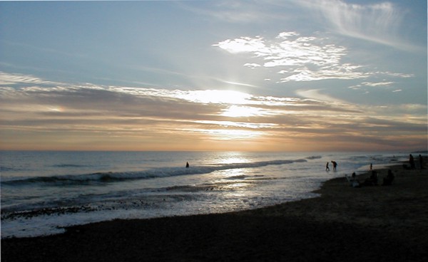 photo "Atardecer en la playa" tags: landscape, sunset