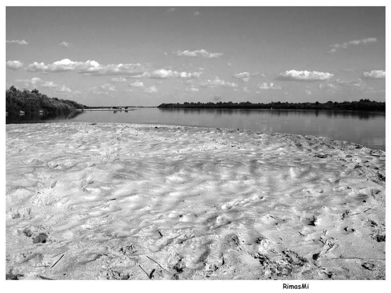 photo "From a cycle the river Nemunas" tags: landscape, black&white, water