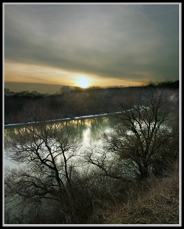 фото "Мистический закат" метки: пейзаж, закат, зима