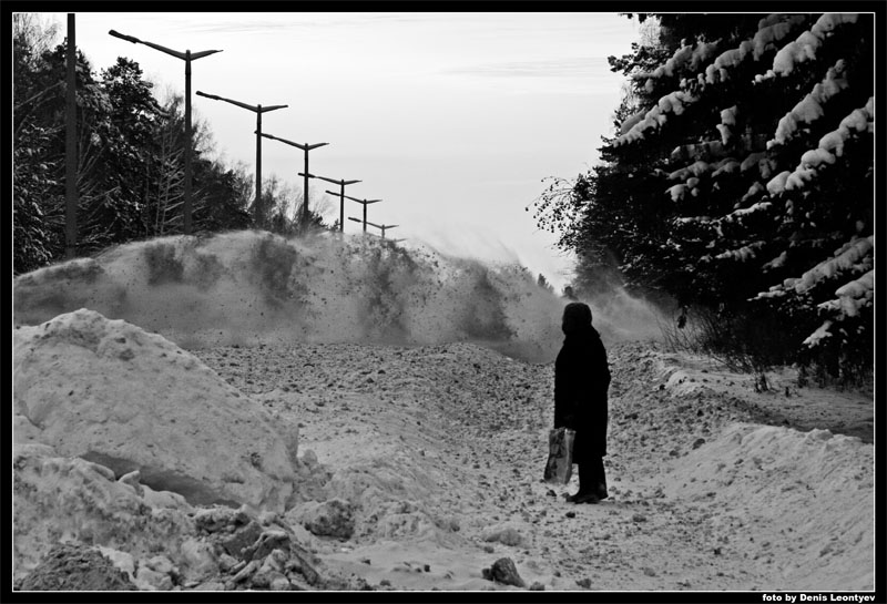 фото "Snow cleaning" метки: черно-белые, жанр, 