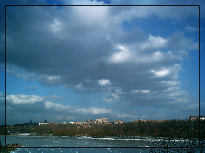 photo "The spring`s starting here)" tags: landscape, clouds, winter