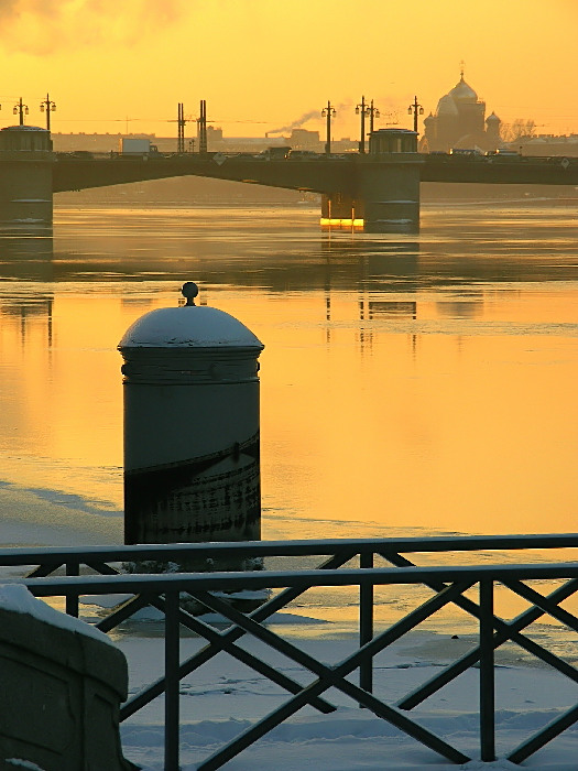 photo "Golden Neva" tags: landscape, water, winter
