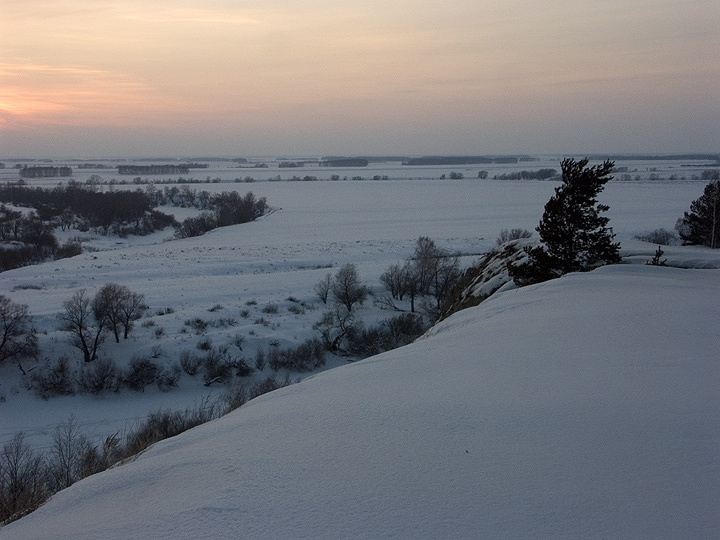 фото "Сумеречное" метки: пейзаж, закат, зима