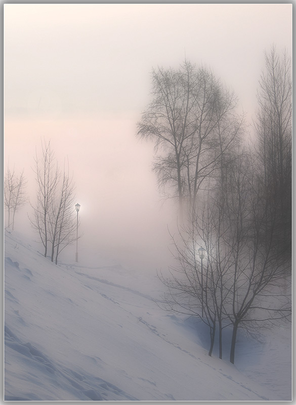 photo "Foggy morning of March" tags: landscape, winter
