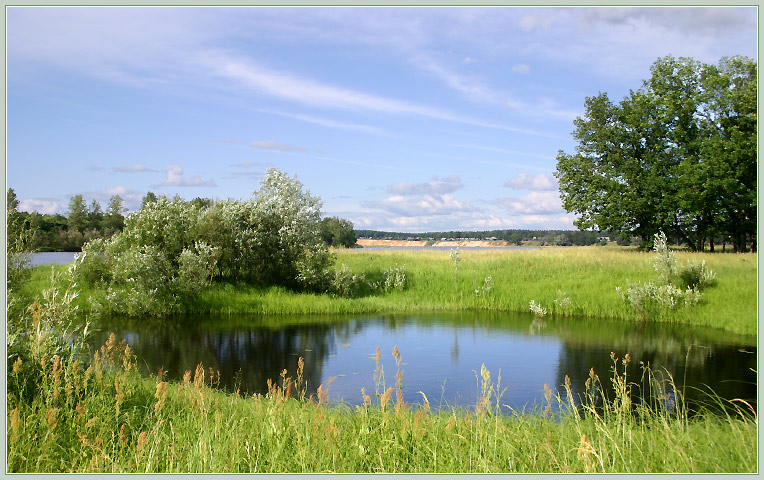 photo "Small lake on coast of the big river:)" tags: landscape, summer, water