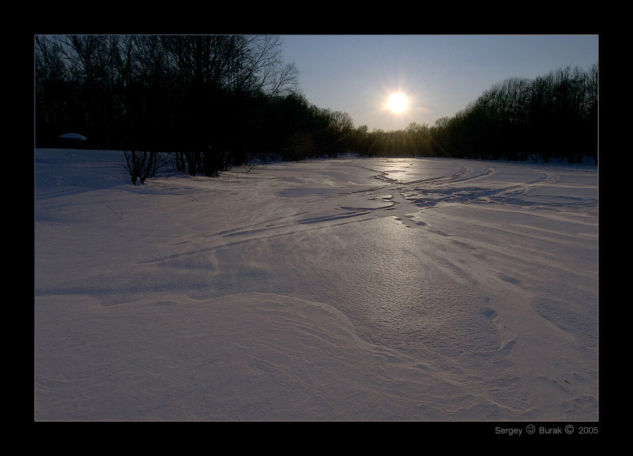 photo "Easy blizzard accompanied by ground wind" tags: landscape, sunset, winter