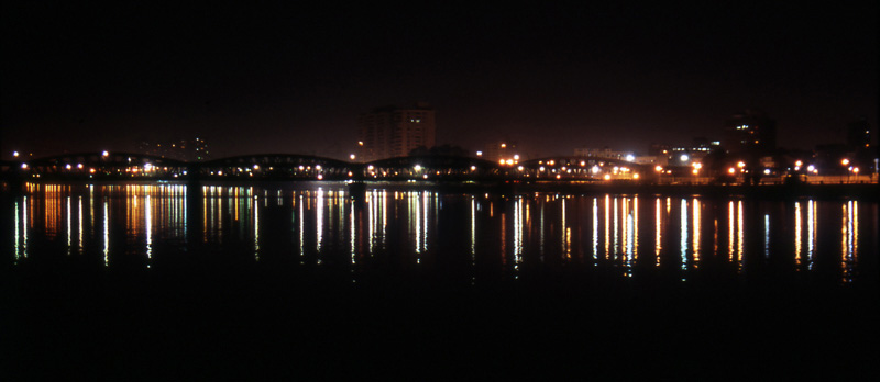 photo "bridge over nile by night" tags: landscape, travel, Africa, water