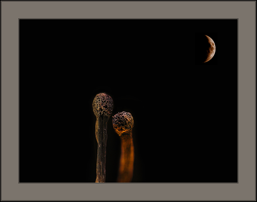 photo "from a life of matches #3: walk under the moon..." tags: macro and close-up, genre, 