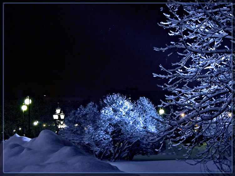 Картинки снега ночь