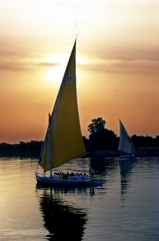 фото "Boats on sunset by Nile" метки: пейзаж, путешествия, Африка, закат
