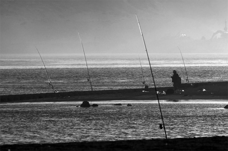 photo ""Fishing"" tags: travel, black&white, Europe