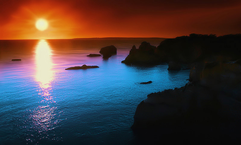 photo "Even The Powerfull Sun Needs A Rest" tags: landscape, montage, sunset