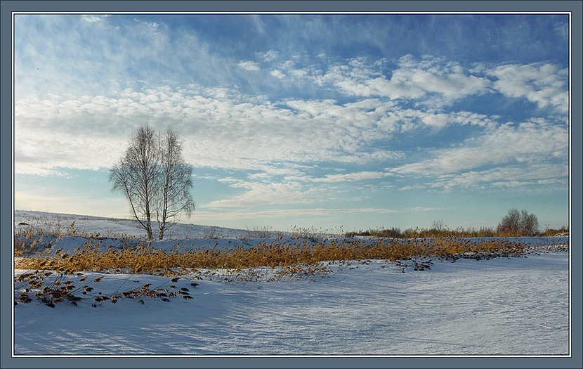 фото "Ранневесенняя просторная предзакатная картинка" метки: пейзаж, зима, облака