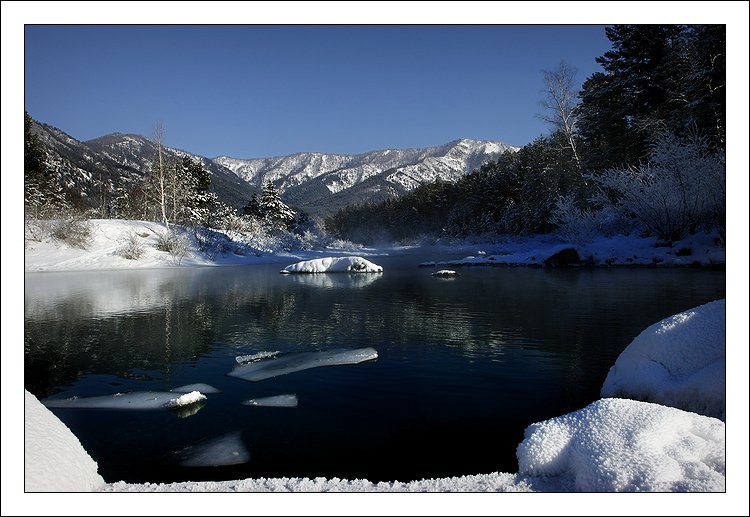 фото "Холодные воды зимней Катуни" метки: пейзаж, горы, зима