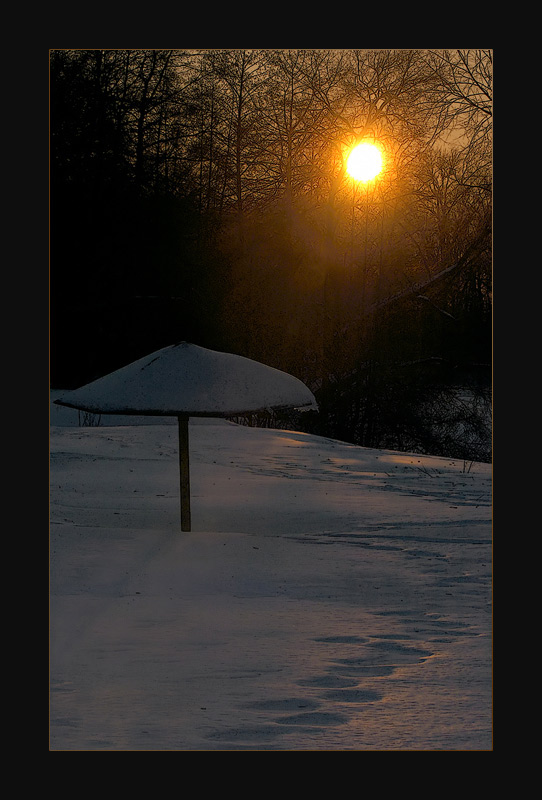фото "Зимний гриб" метки: пейзаж, закат, зима