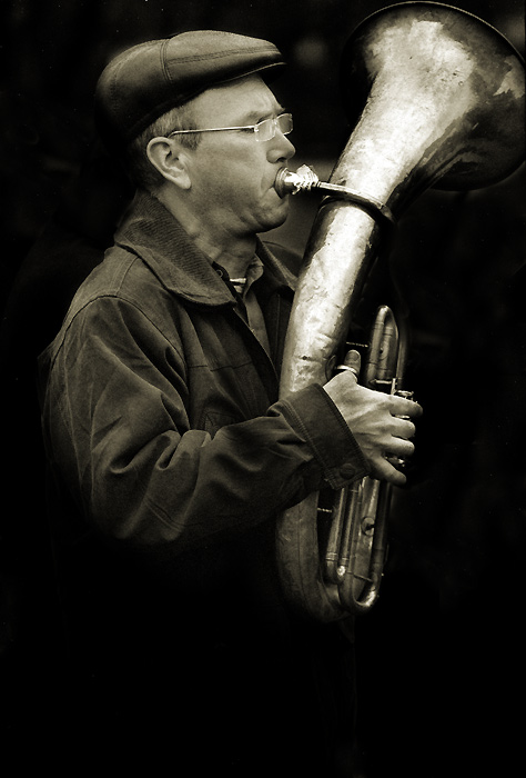 photo "musician" tags: black&white, genre, 