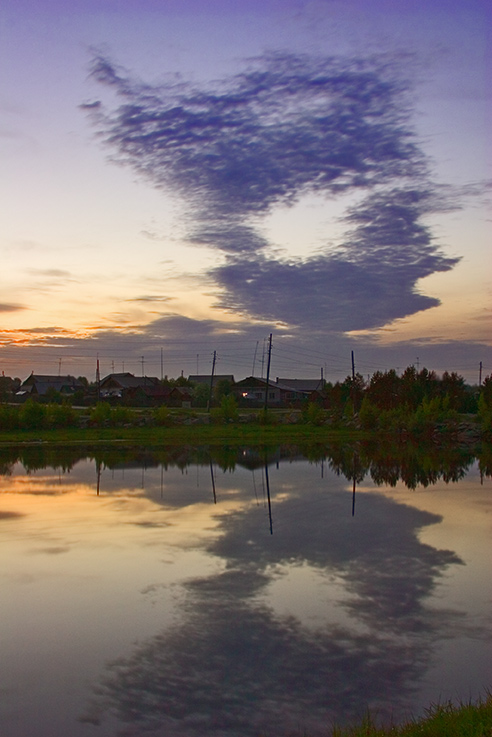 photo "evening cloudplay" tags: landscape, clouds, water