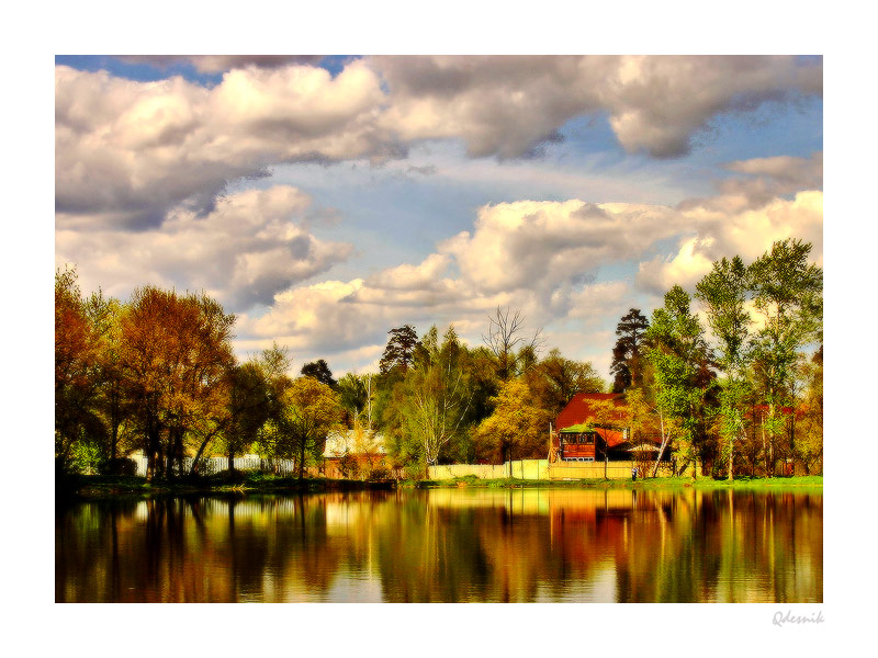 photo "With a kind on a pond" tags: landscape, spring