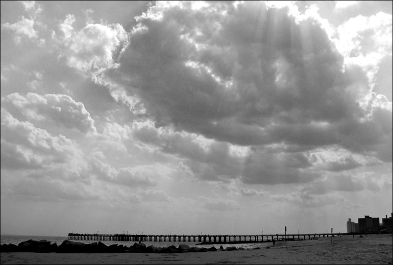 photo "Clouds over Steeplechase Pier." tags: landscape, architecture, clouds