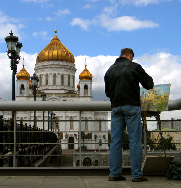 photo "The artist and its model))" tags: genre, architecture, landscape, 