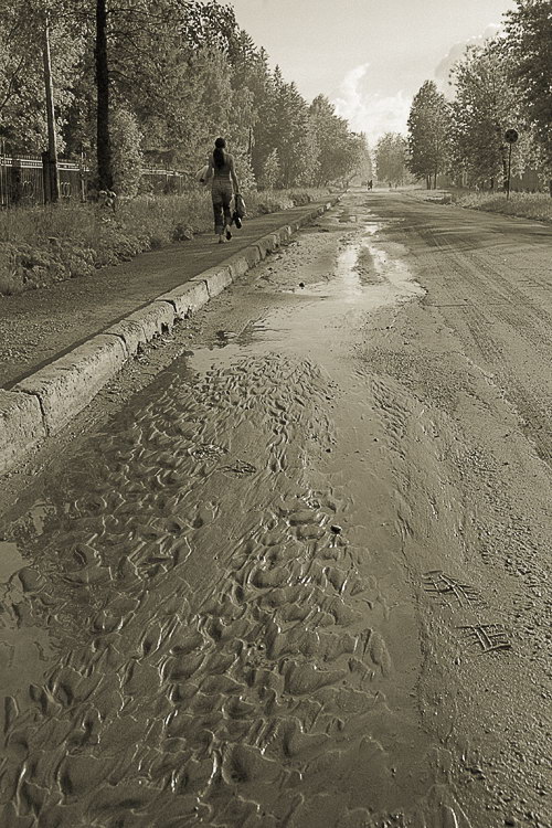 photo "Walk after a rain" tags: genre, black&white, 