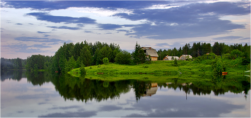 photo "evening silence" tags: landscape, forest, water