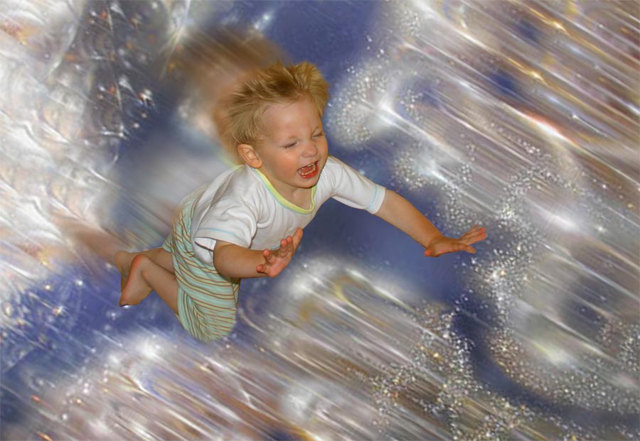 photo "In flight..." tags: portrait, montage, children