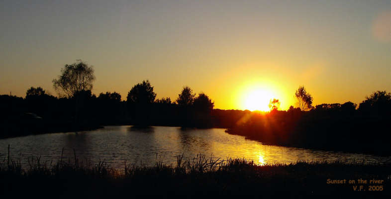 фото "Закат на реке" метки: пейзаж, закат