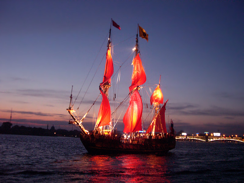 photo "scarlet sails" tags: landscape, night, water
