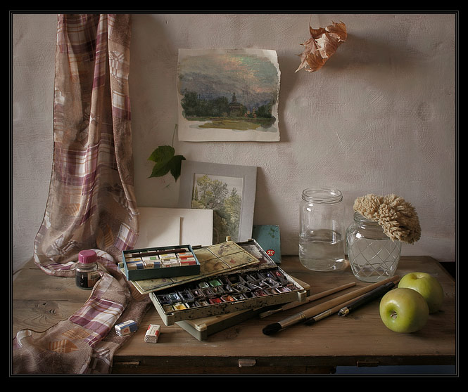 photo "Still-life with a water color etude" tags: still life, 