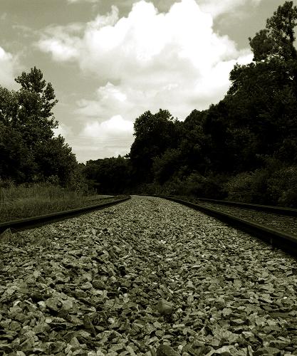 photo "Tracks to Nowhere" tags: landscape, black&white, 